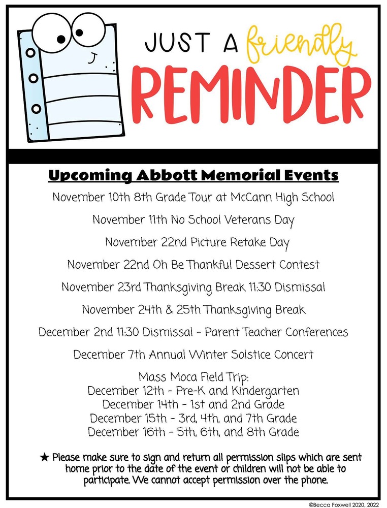 November Events Flyer